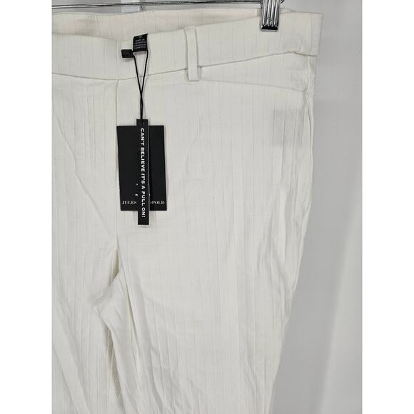 Jules & Leopold Womens Sz S Pull On Ankle Pants White Ribbed NEW - Picture 2 of 5